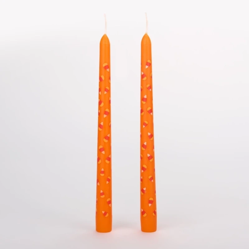 Candy Corn Icon Taper Candles, Set of 2