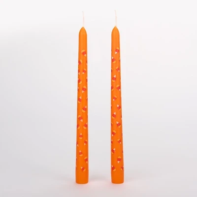 Candy Corn Icon Taper Candles, Set of 2