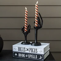 LED Candy Stripe Taper Candles, Set of 2