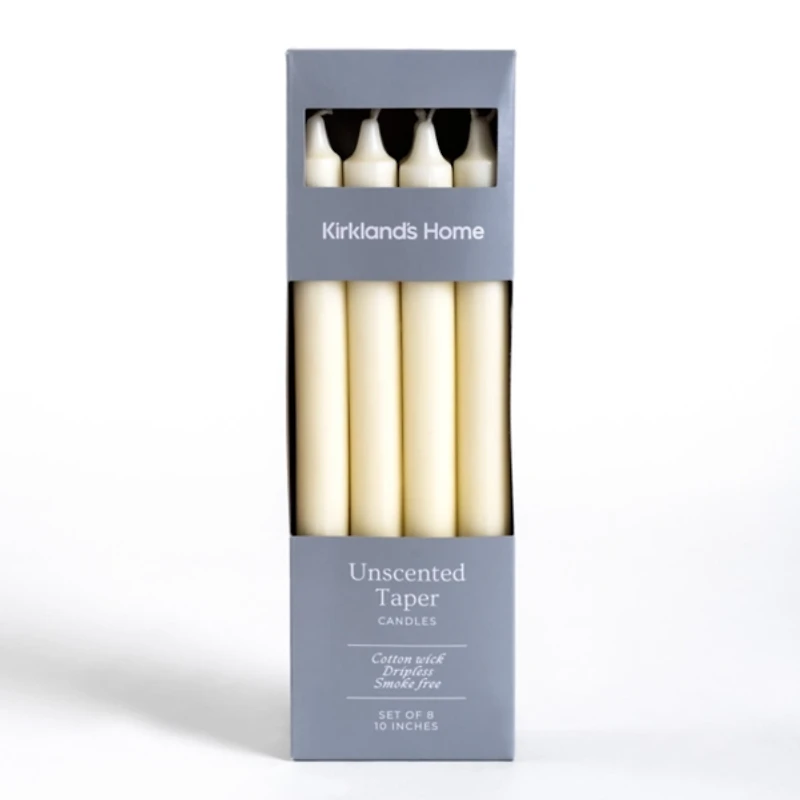 Ivory Taper Candles, Set of 8