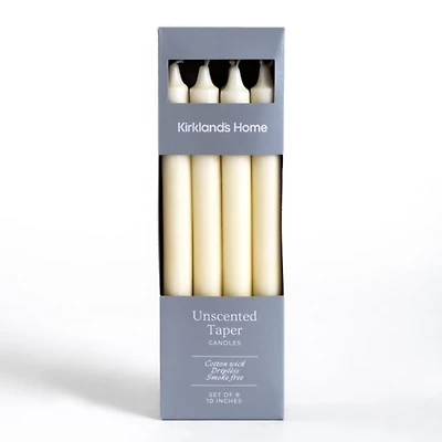 Ivory Taper Candles, Set of 8