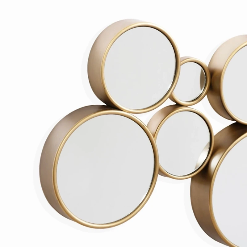 Brushed Gold Circles Wall Mirror