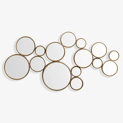 Brushed Gold Circles Wall Mirror
