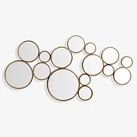 Brushed Gold Circles Wall Mirror