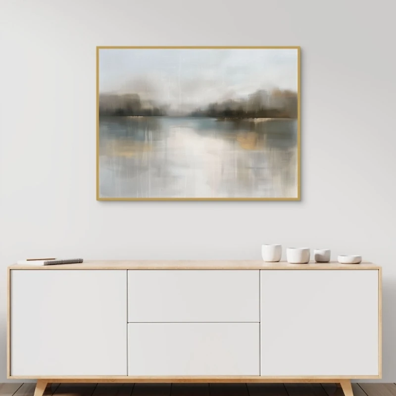 Morning Light Landscape Framed Canvas Art Print