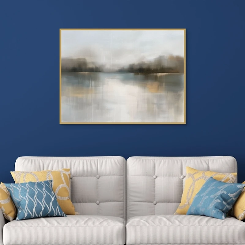 Morning Light Landscape Framed Canvas Art Print
