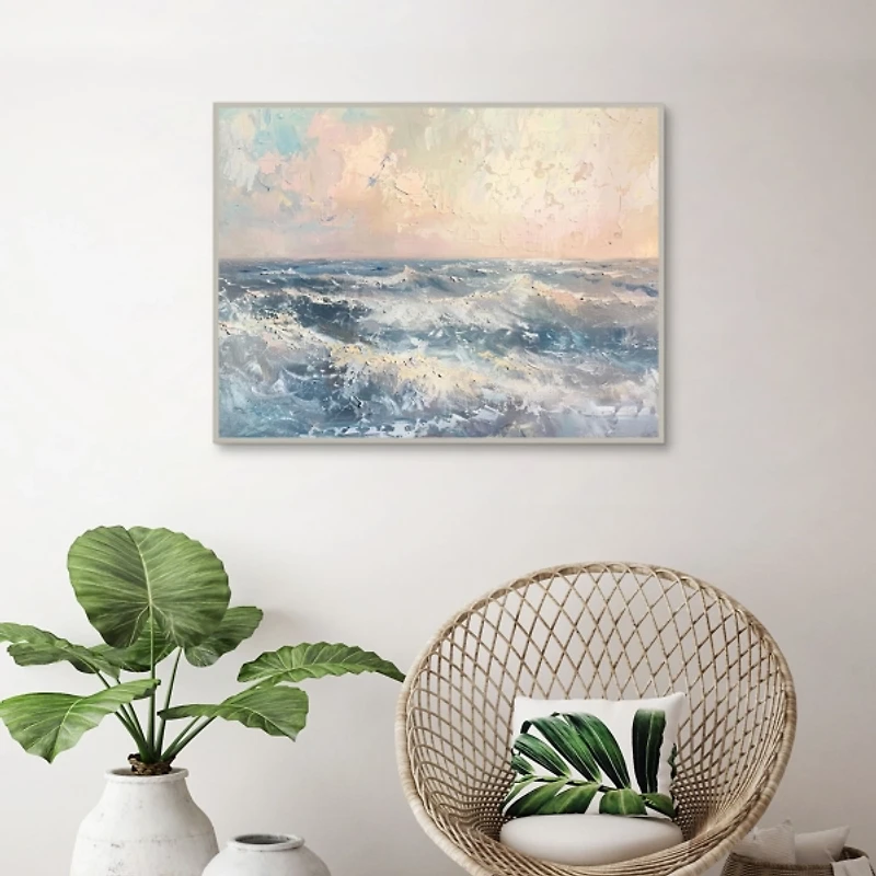 Sea Waves Framed Canvas Art Print