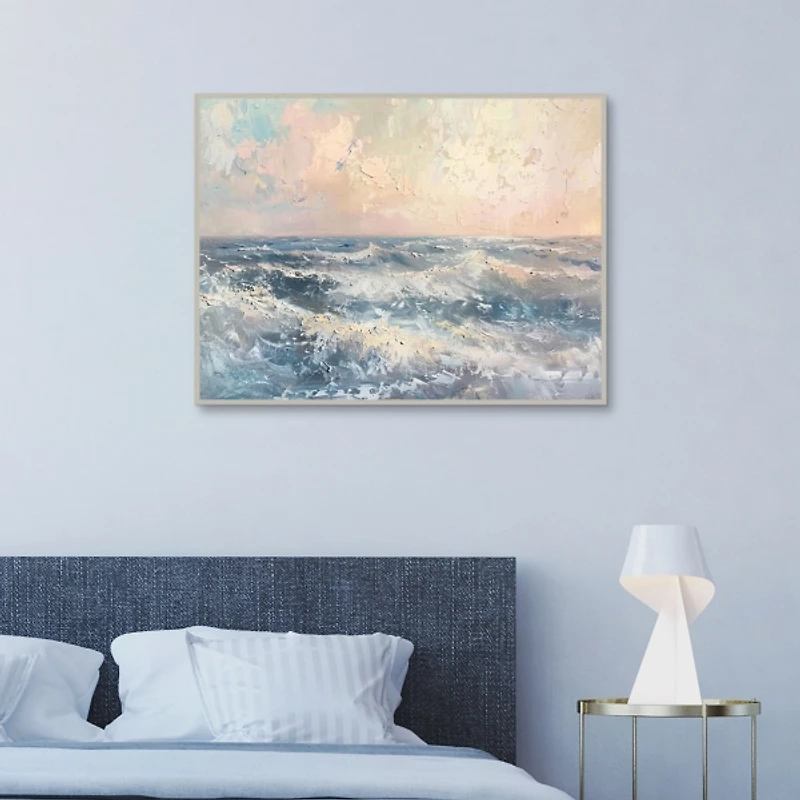 Sea Waves Framed Canvas Art Print