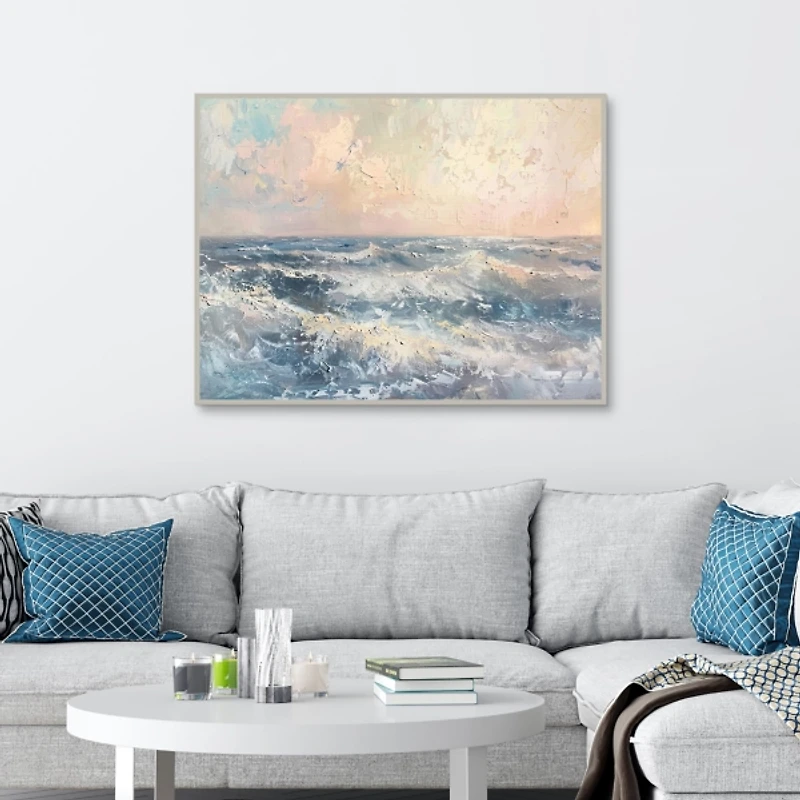Sea Waves Framed Canvas Art Print