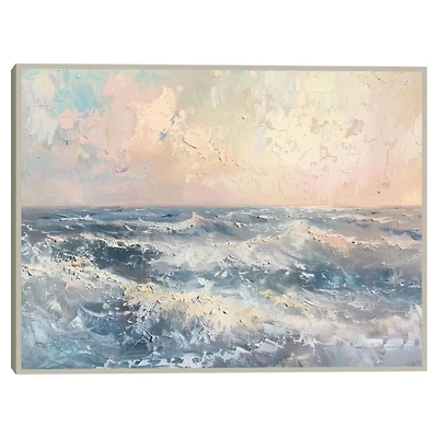 Sea Waves Framed Canvas Art Print