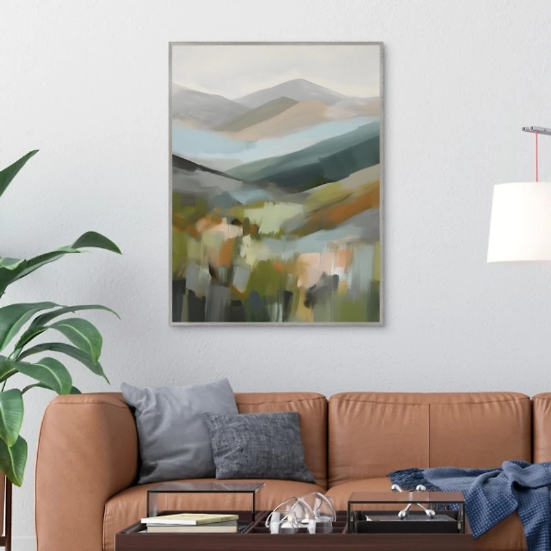 Abstract Mountains Framed Canvas Art Print