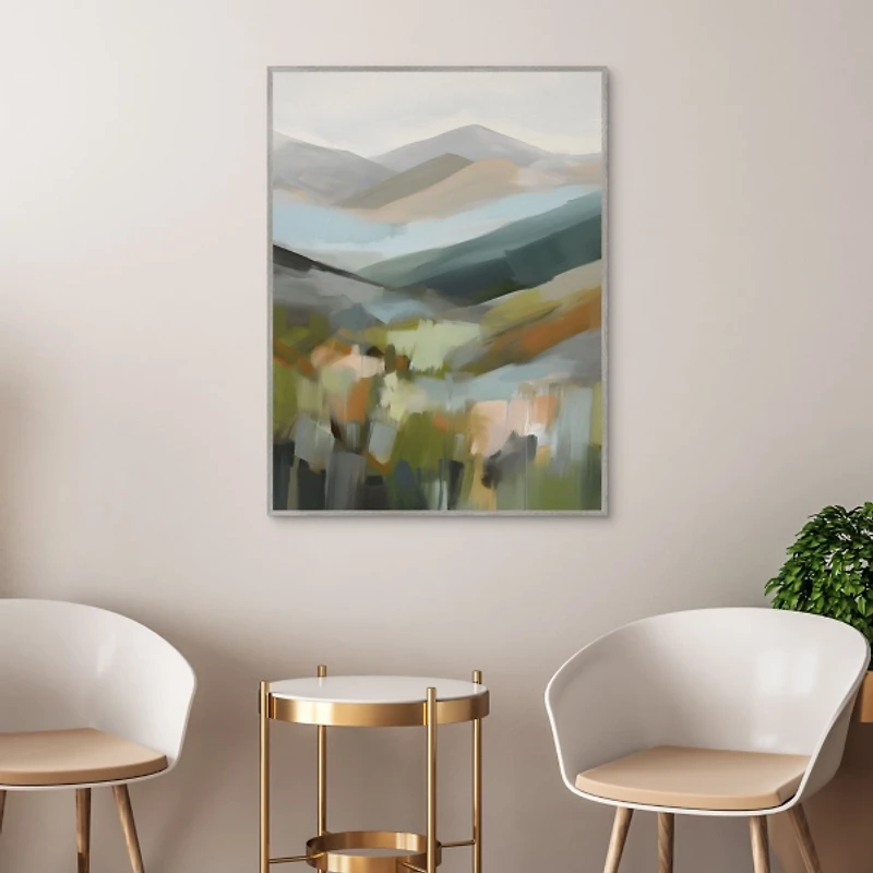 Abstract Mountains Framed Canvas Art Print