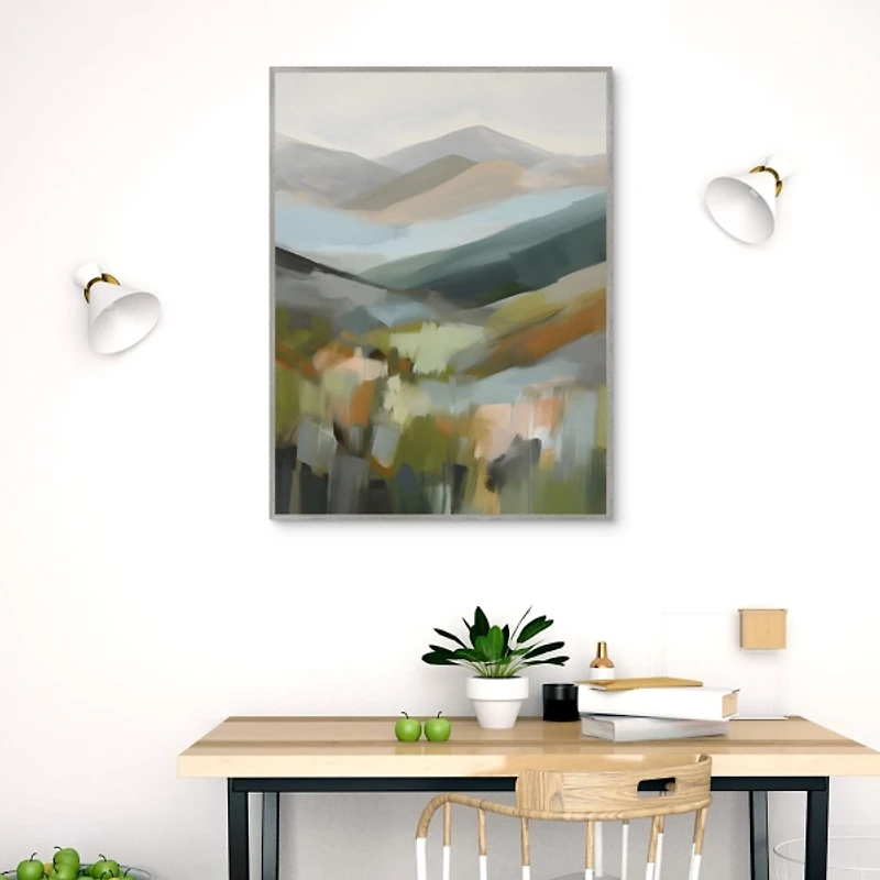 Abstract Mountains Framed Canvas Art Print