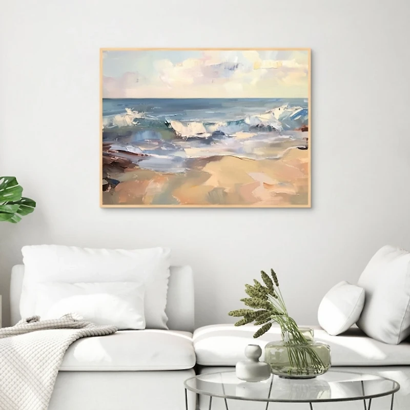 Abstract Ocean Scene Framed Canvas Art Print