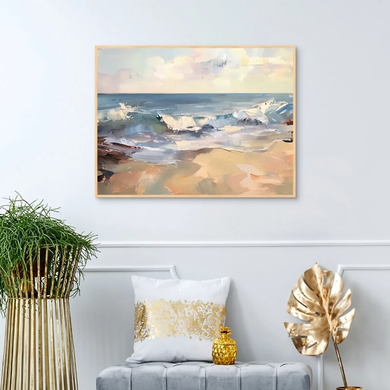 Abstract Ocean Scene Framed Canvas Art Print