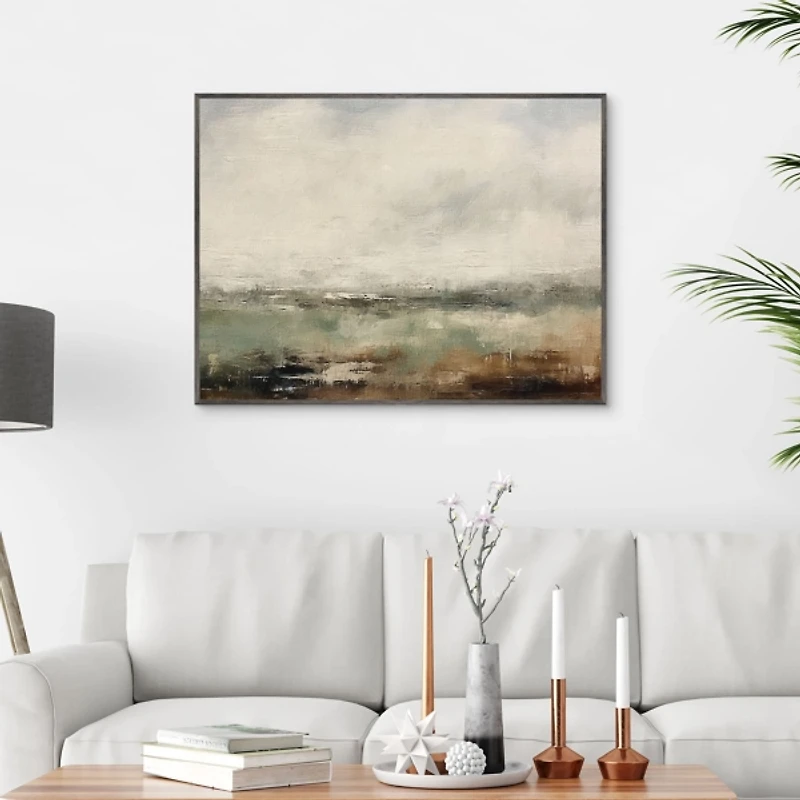 Muted Abstract Landscape Framed Canvas Art Print