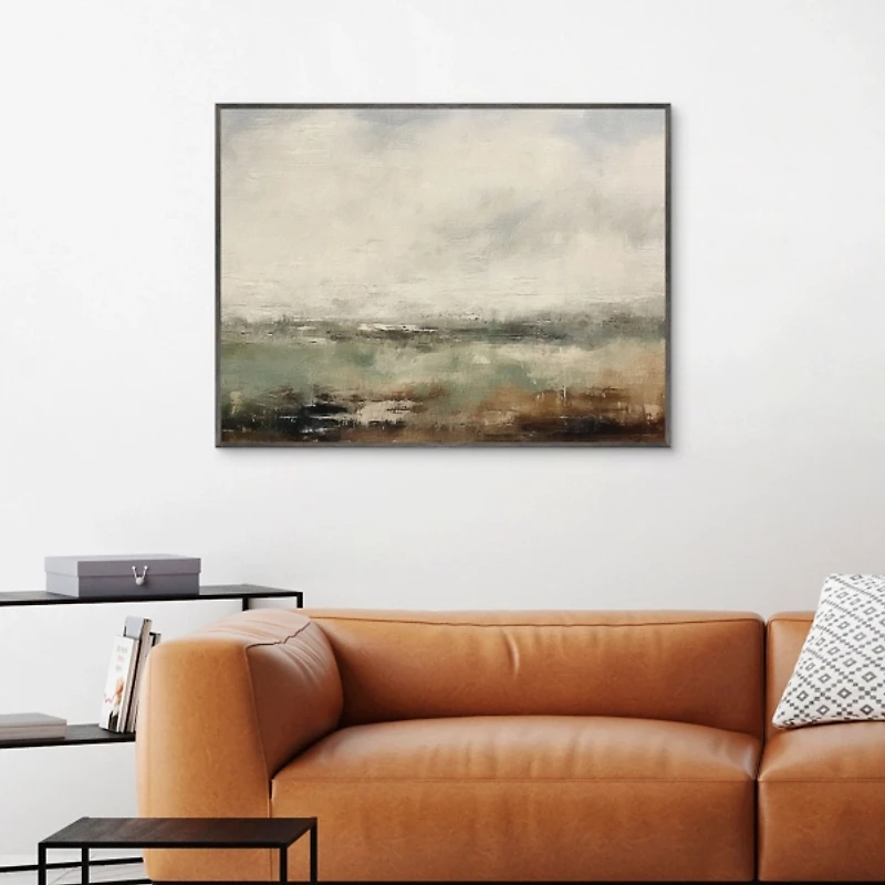 Muted Abstract Landscape Framed Canvas Art Print