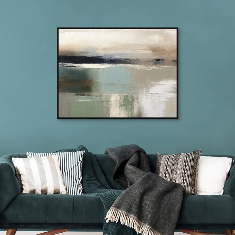 Abstract Earth Tones Framed Canvas Art Print