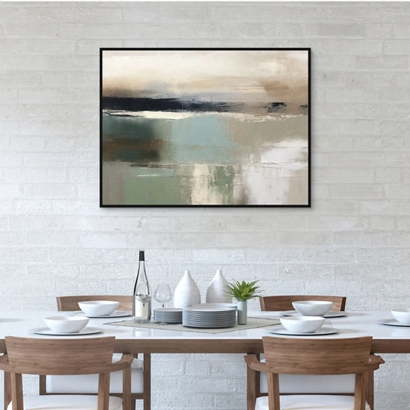 Abstract Earth Tones Framed Canvas Art Print