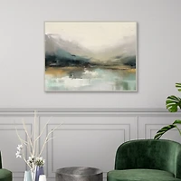 Abstract Blue Landscape Framed Canvas Art Print