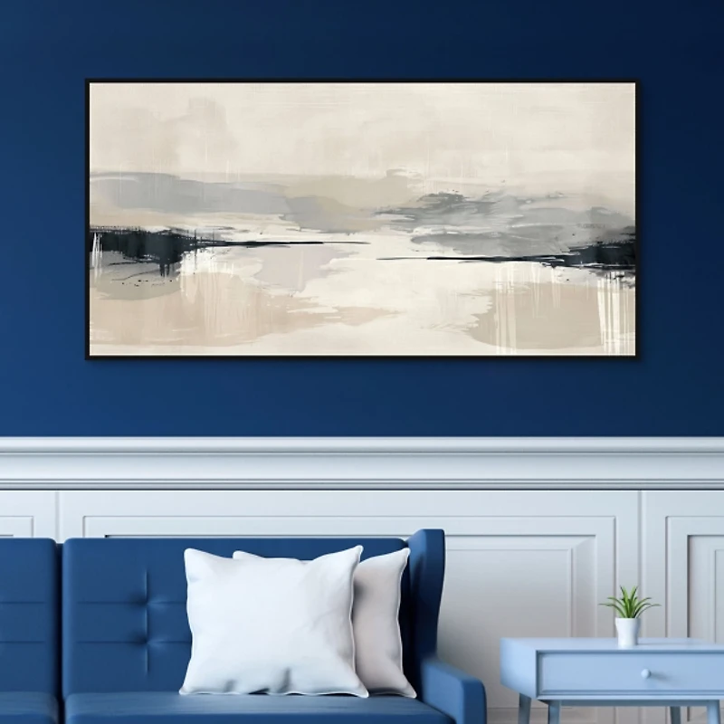 Mono Landscape Framed Canvas Art Print