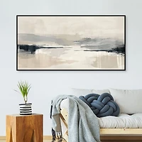 Mono Landscape Framed Canvas Art Print