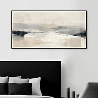 Mono Landscape Framed Canvas Art Print