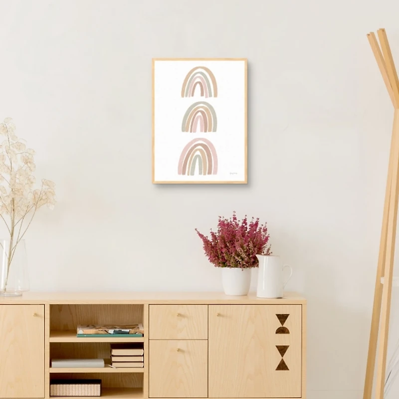 Boho Rainbows Kids Framed Canvas Art Print