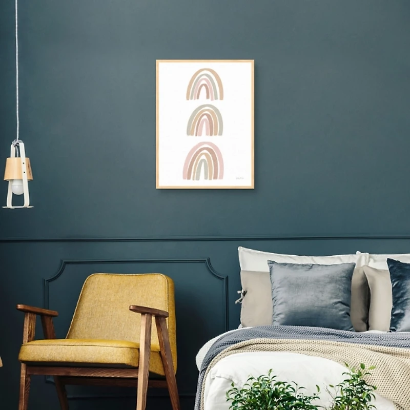 Boho Rainbows Kids Framed Canvas Art Print