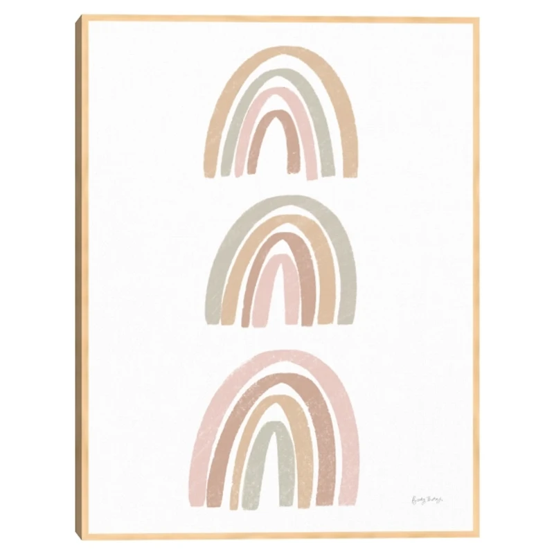 Boho Rainbows Kids Framed Canvas Art Print