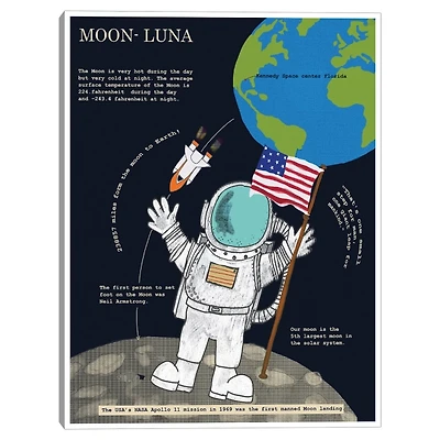 Our Moon Kids Framed Canvas Art Print