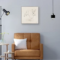 Graceful Rabbit Kids Framed Canvas Art Print