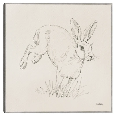 Graceful Rabbit Kids Framed Canvas Art Print