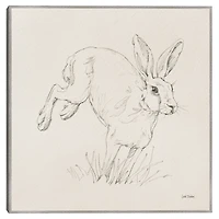 Graceful Rabbit Kids Framed Canvas Art Print