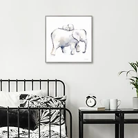 Baby Elephant Kids Framed Canvas Art Print
