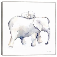 Baby Elephant Kids Framed Canvas Art Print