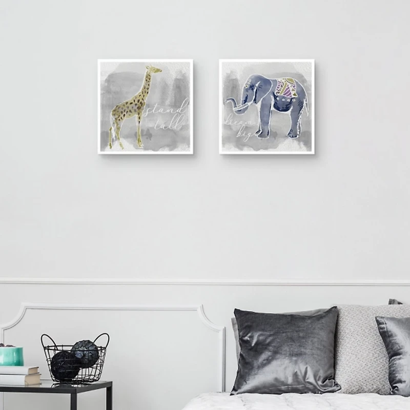 Dream Tall Kids Framed Canvas Art Prints, Set of 2