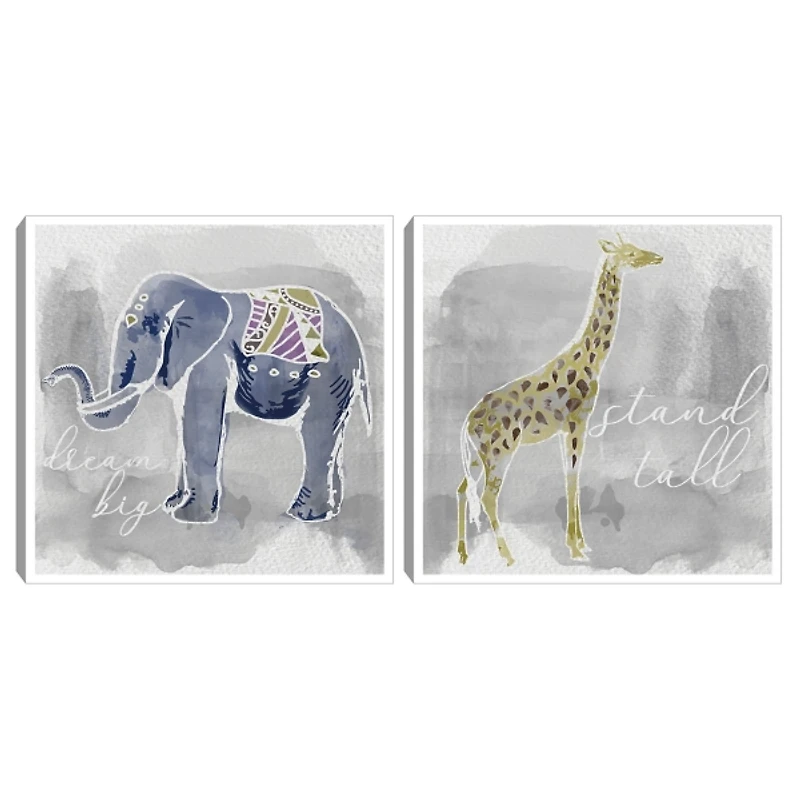 Dream Tall Kids Framed Canvas Art Prints, Set of 2