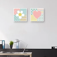 Baby Quilt Kids Framed Canvas Art Prints, Set of 2