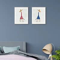 Blue Gerald Framed Canvas Art Prints, Set of 2