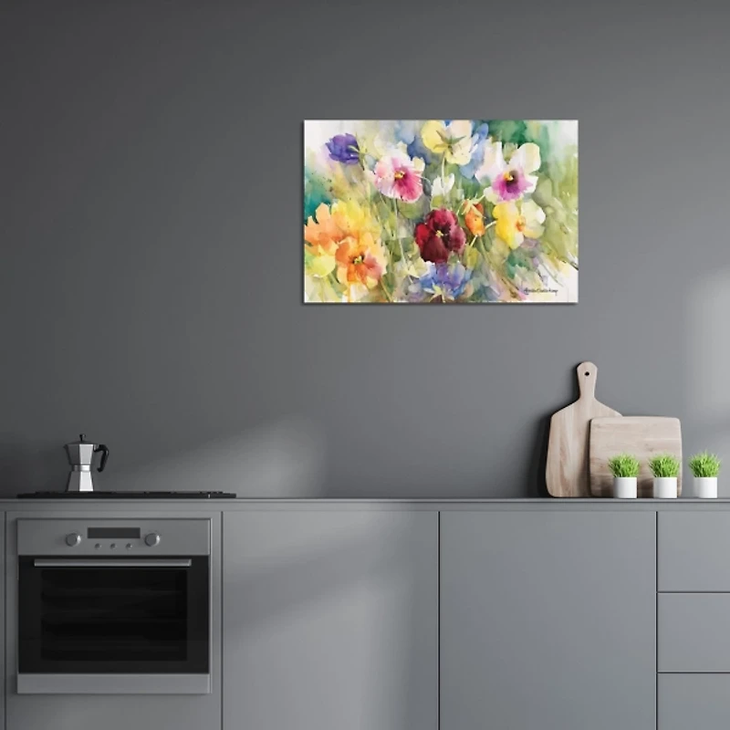 Posing Pansies Canvas Art Print