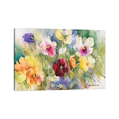 Posing Pansies Canvas Art Print
