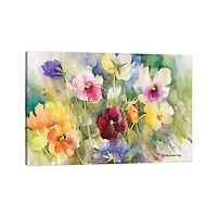 Posing Pansies Canvas Art Print