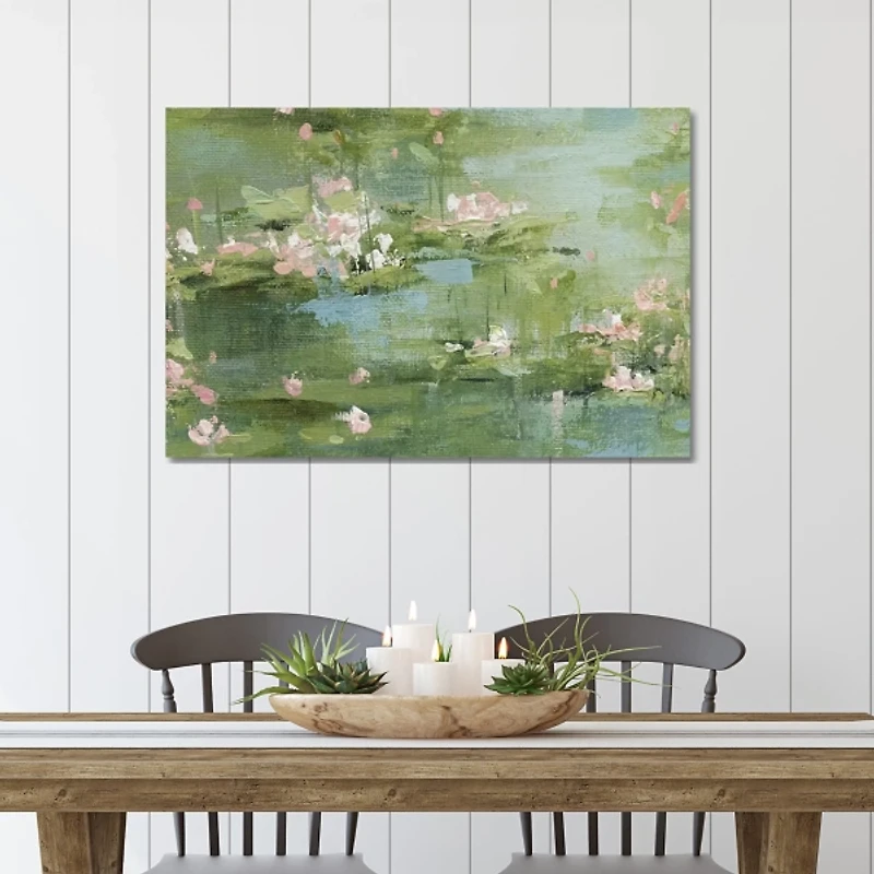 Celadon Waterlilies Canvas Art Print