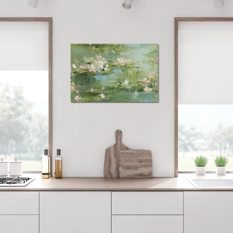 Celadon Waterlilies Canvas Art Print