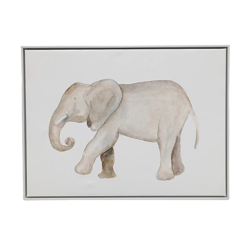 Walking Elephant Kids Framed Canvas Art Print