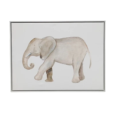 Walking Elephant Kids Framed Canvas Art Print