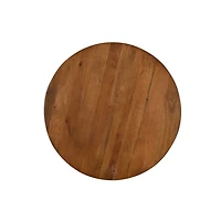 Brown and Brass Fluted Accent Table