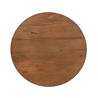 Brown Wood and Brass Moderna Accent Table