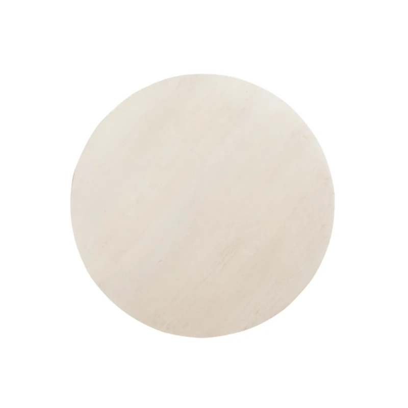 White Distressed Fluted Accent Table